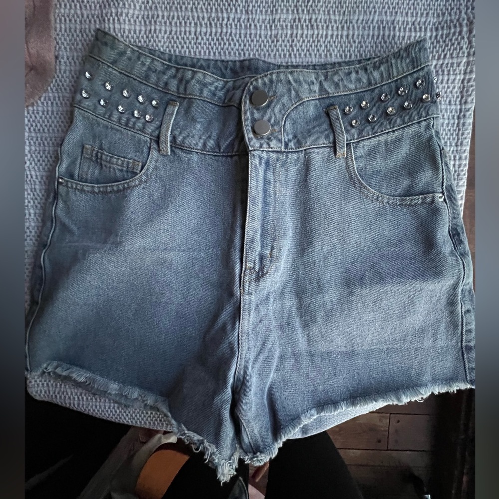 Rhinestone Denim Shorts